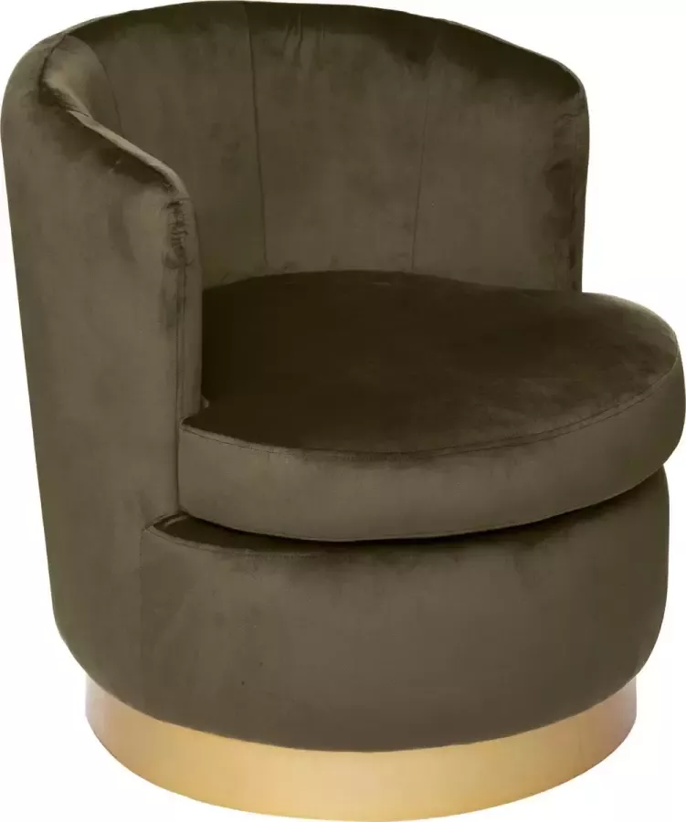 Atmosphera Solal fauteuil Kaki Velvet Relax stoel