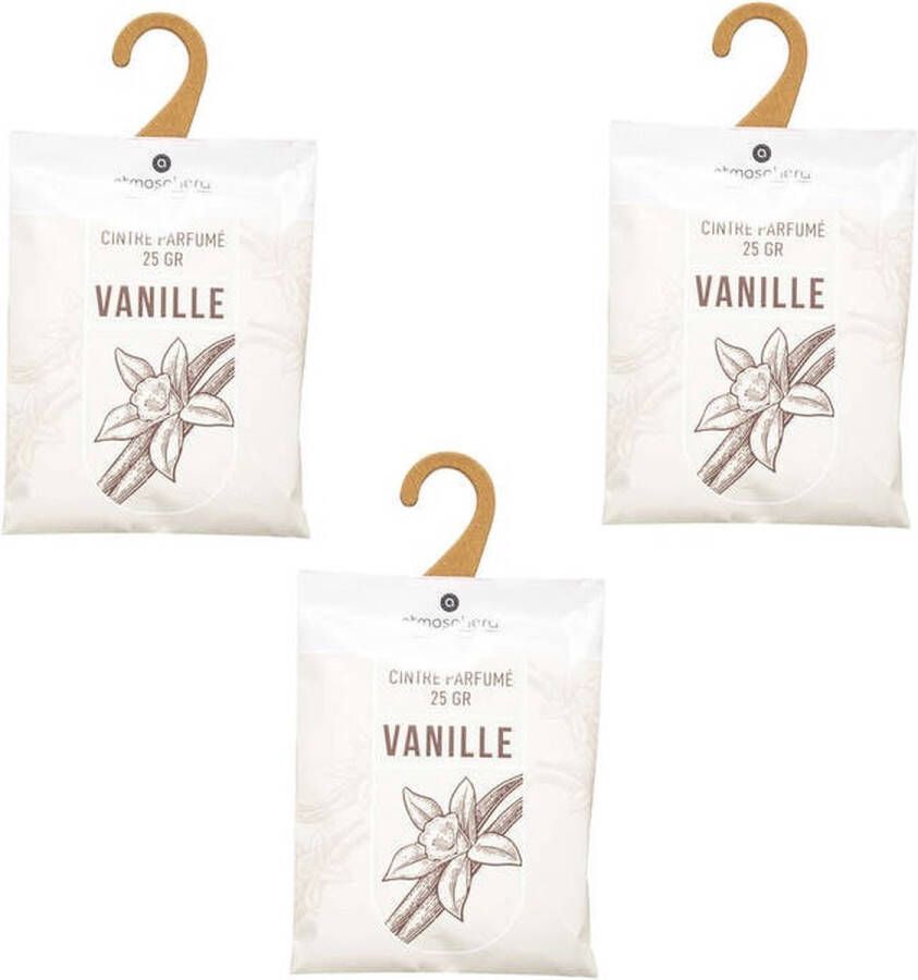 Atmosphera Vanille geurzakjes voor in de Kledingkast Kleding Geurkaartjes met Ophanghaak Scented hanger Kast Parfum met Hanger Kamer Luchtverfrisser Hangers Geurzakje Geurkaart 3 stuks - Foto 2