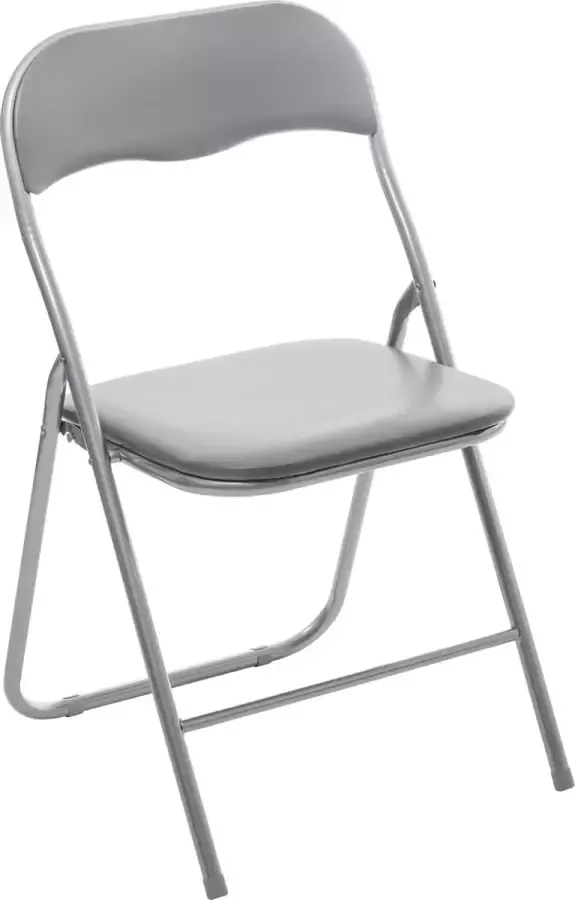 5five Klapstoel met pvc zitting lichtgrijs 44 x 48 x 79 cm metaal Bijzet stoelen Inklapbaar