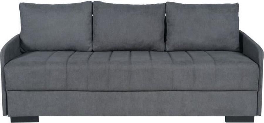 Aucune 3-zits slaapbank BETTA Lichtgrijze stof Bed 145 x 190 cm Opbergdoos 200 x 95 x 91 cm