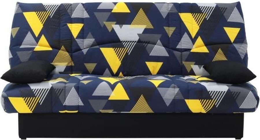 Merkloos Clic clac 3 plaatsen DREAM 100% Katoenen stof met Canyon Blue print Bed 125x190 cm L190 x D92 x H96 cm