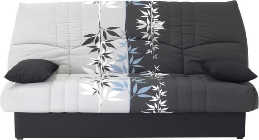 Merkloos Clic clac 3 plaatsen DREAM 100% katoenen stof met Ramage-print Bed 125x190 cm L190 x D92 x H96 cm