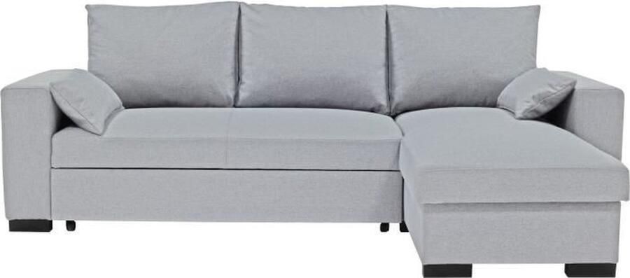 Aucune Converteerbare hoekbank MORGAN CV RV Neve 3 plaatsen Lichtgrijs met ladekast en decoratieve kussens CONFORTEAM