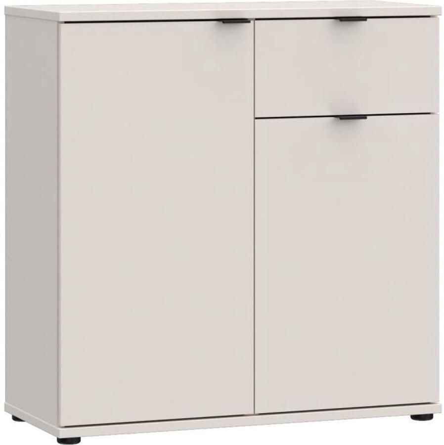 Aucune Klein opbergmeubel dressoir GANYMEDE 2 deuren 1 lade Zand 80 1 x 34 1 x 82 3 cm