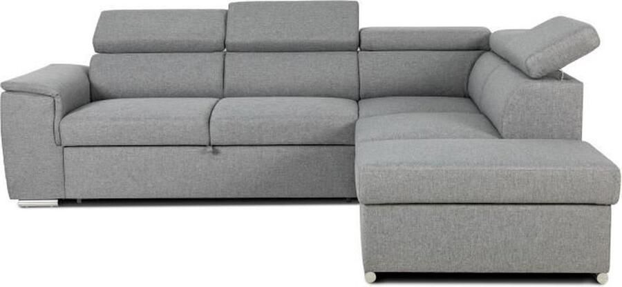 Aucune Omkeerbare hoekbank met commode 5 plaatsen DAYTONA Grijze stof 260 x 77 94 x 216 cm