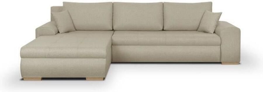 Aucune Omkeerbare hoekbank + opbergdoos Malmo Beige stof L 289 x D 94 188 x H 88 cm INDIAN