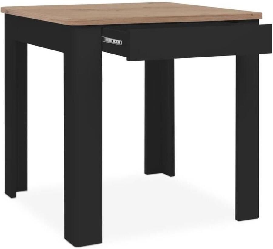 Aucune OSLO Tafel Rechthoekig 4 personen 80 x 77 x 80 cm Zwart Handbewerkte eik