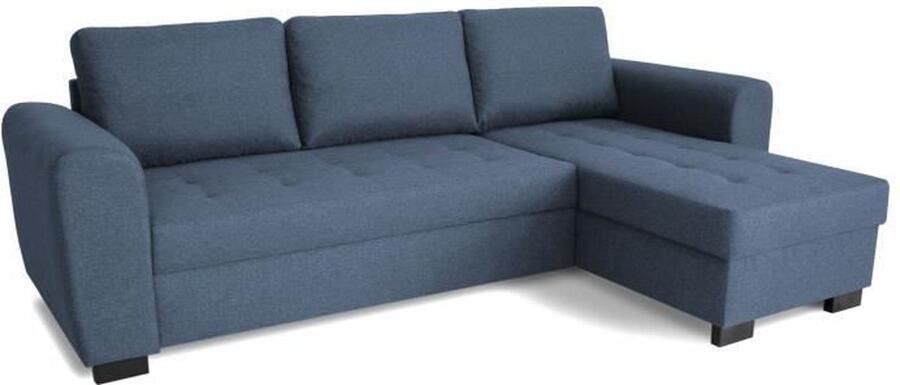 Aucune Vaste hoekbank 3 plaatsen Blauwe stof HAMILTON ZONDER OPBERG- EN BEDFUNCTIE