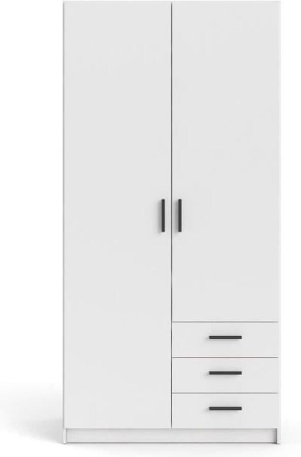 Aucune VEGA kast Mat wit decor 2 deuren + 3 laden L 98 5 x D 49 6 x H 200 4 cm TVILUM