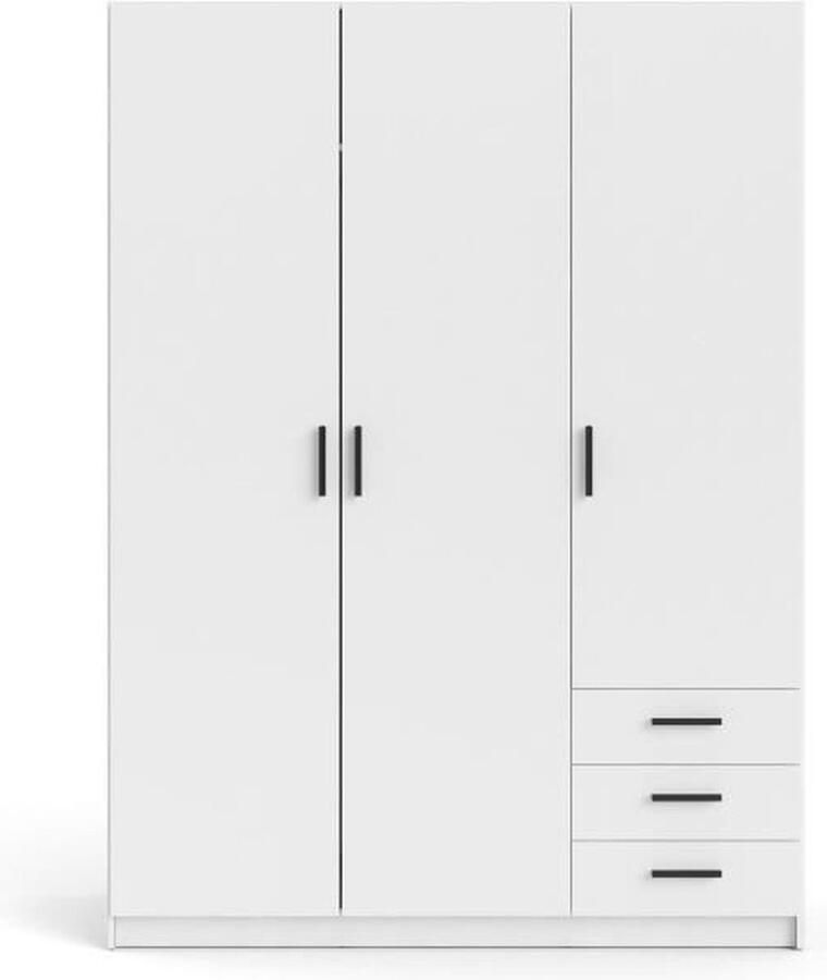 Aucune VEGA kast Mat wit decor 3 deuren + 3 laden L 147 x D 49 6 x H 200 4 cm TVILUM