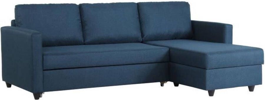 Aucune CATS 3-zits omkeerbare hoekbank Blauwe stof L 222 x D 150 x H 86 cm