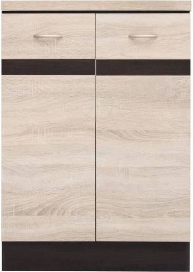 Merkloos Junona keukenkast laag met werkblad 60 x 47 x 85.2 cm 2 deuren eiken - Foto 2