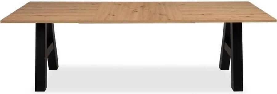Aucune marque Granada Extensible Eetting Table Industriële stijl 6 10 People 2 Extensions 40 cm L 157 197 X D 90 X H 75 cm Chene Black - Foto 2