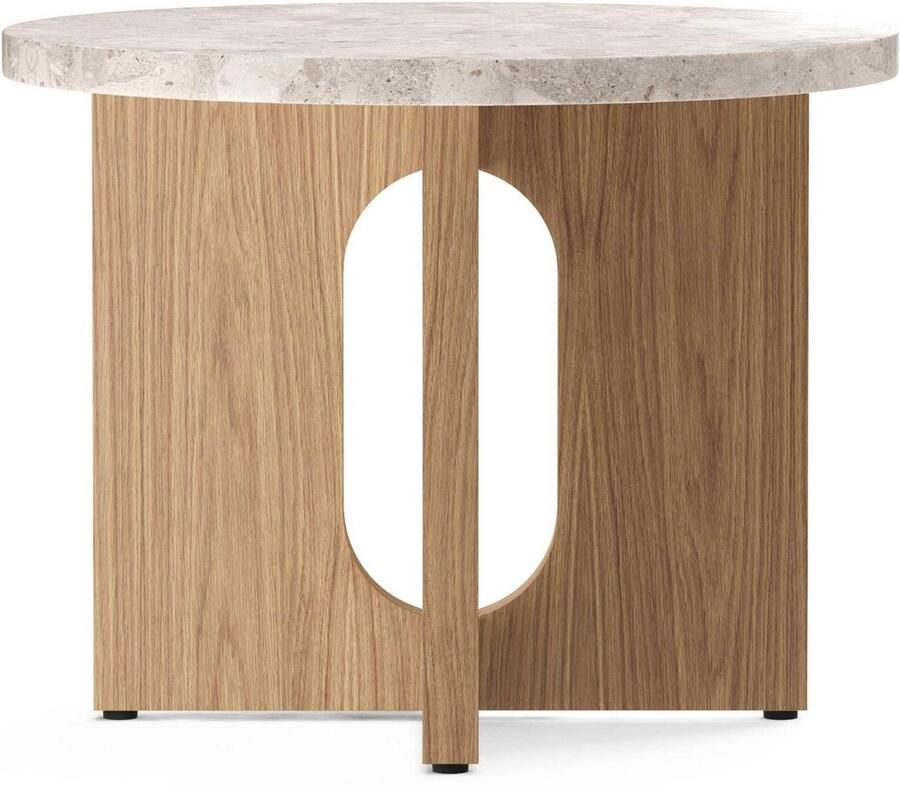 Audo Copenhagen Androgyne Bijzettafel Ø50 Naturel Eiken Kunis Breccia