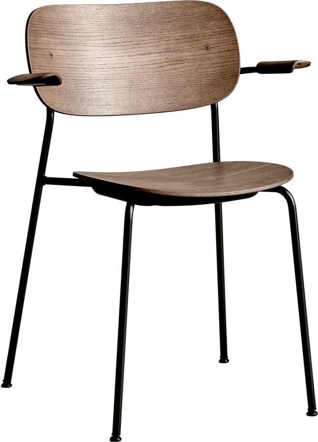 Audo Copenhagen Co Eetkamerstoel Met Arm Donker Eiken zwart