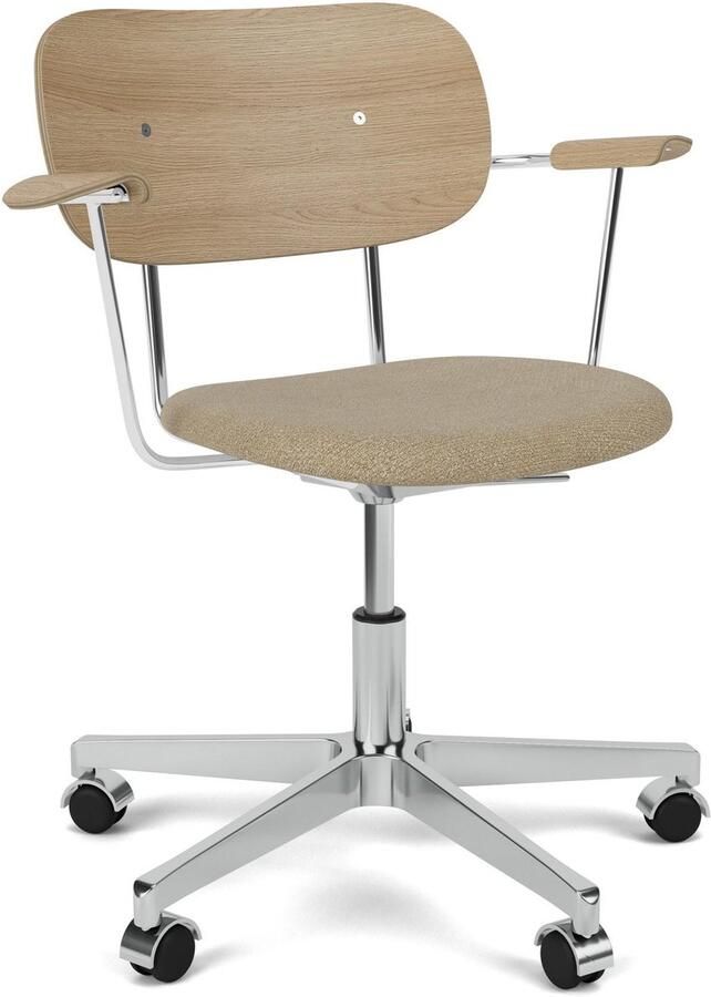 Audo Copenhagen Co Task Bureaustoel Zitting Audo Bouclé 02 Naturel Eiken alu