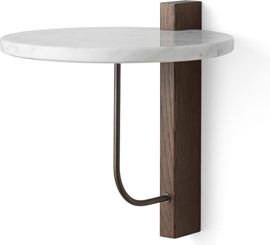 Audo Copenhagen Corbel Wandplank Donker Eiken Carrara Marmer