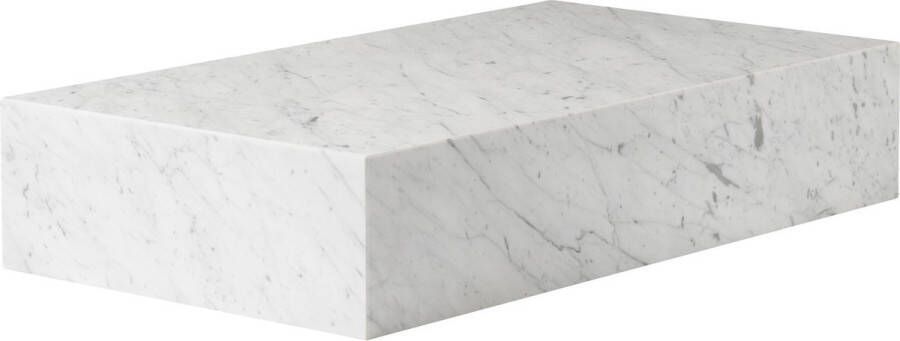 Audo Copenhagen Plinth Grand salontafel 137x76 Carrara marmer wit