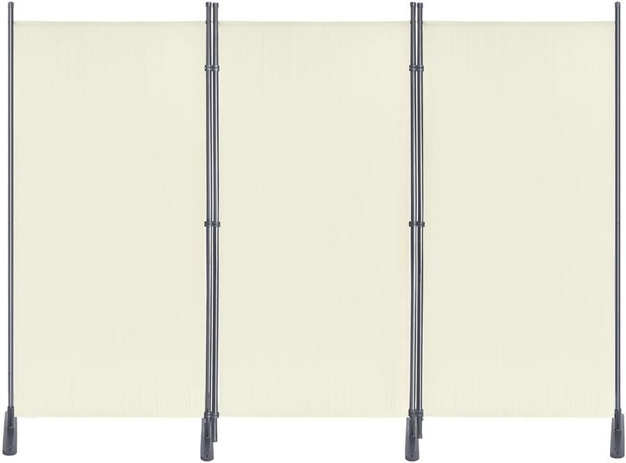 Aufun 3 delige Scherm Privacywand 275x180 cm verstelbaar Stellwand Kamerscherm voor kantoor en balkon Beige