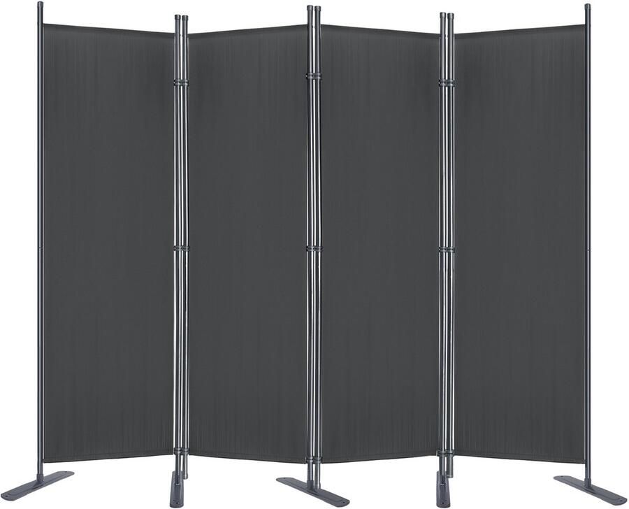 Aufun 4 delige Scherm Privacywand 225x180 cm verstelbaar Stellwand Kamerscherm voor kantoor en balkon Antraciet