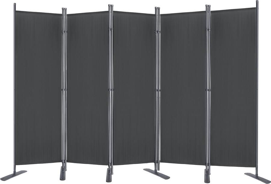 Aufun 5 delige Scherm Privacywand 280x180 cm verstelbaar Stellwand Kamerscherm voor kantoor en balkon Antraciet