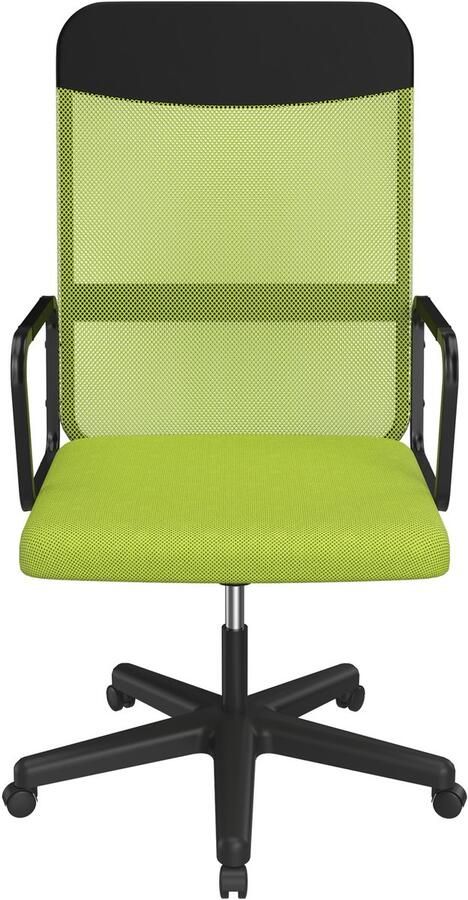 Aufun ergonomische bureaustoel met netbekleding en armleuningen draaibare gamestoel directiestoel groen