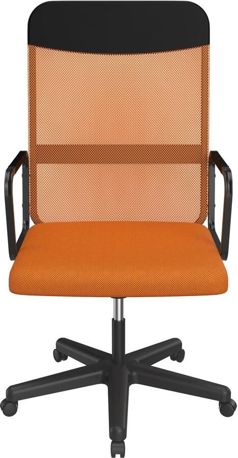 Aufun ergonomische bureaustoel met netbekleding en armleuningen draaibare gamestoel directiestoel oranje