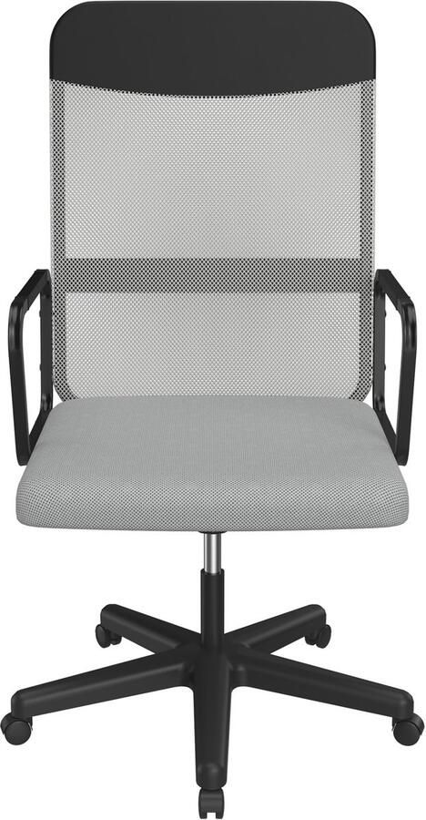 Aufun ergonomische bureaustoel met netbekleding en armleuningen draaibare gamestoel directiestoel grijs