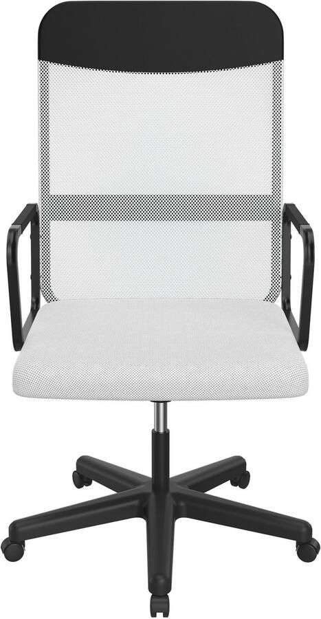 Aufun ergonomische bureaustoel met netbekleding en armleuningen draaibare gamestoel directiestoel wit