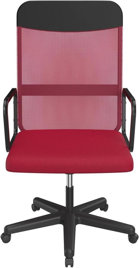 Aufun ergonomische bureaustoel met netbekleding en armleuningen draaibare gamestoel directiestoel rood