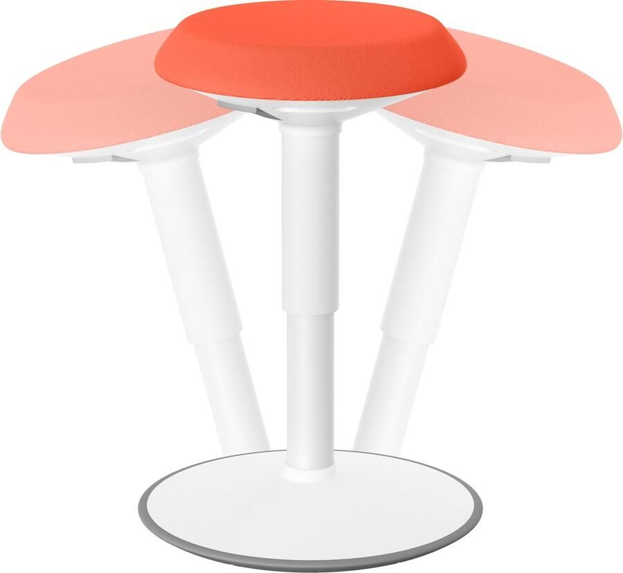 NAIZY Kantoorkruk Ergonomische ronde staande kruk 43-61 cm Hoogte verstelbare werkkruk 360° kantelbare wiebelkruk Werkkruk met hoge dichtheid spons voor thuis en kantoor oranje