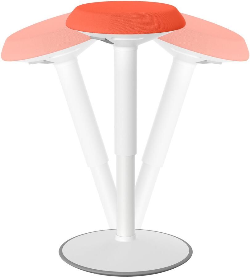 NAIZY Kantoorkruk Ergonomische ronde staande kruk 54-79 cm Hoogte verstelbare werkkruk 360° kantelbare wiebelkruk Werkkruk met hoge dichtheid spons voor thuis en kantoor oranje