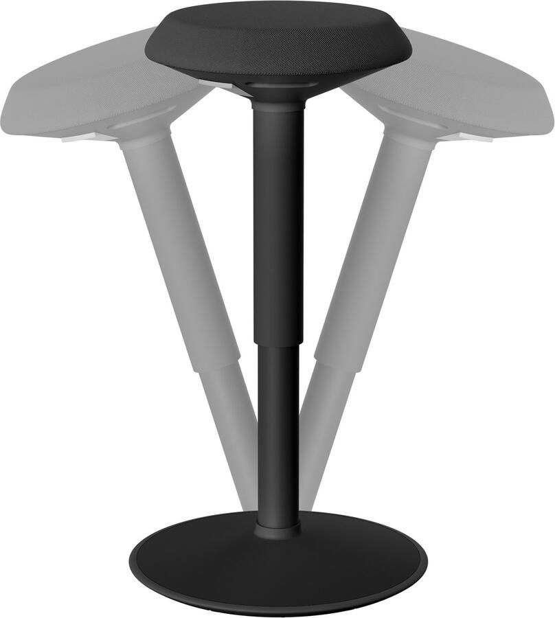 NAIZY Kantoorkruk Ergonomische ronde staande kruk 54-79 cm Hoogte verstelbare werkkruk 360° kantelbare wiebelkruk Werkkruk met hoge dichtheid spons voor thuis en kantoor zwart