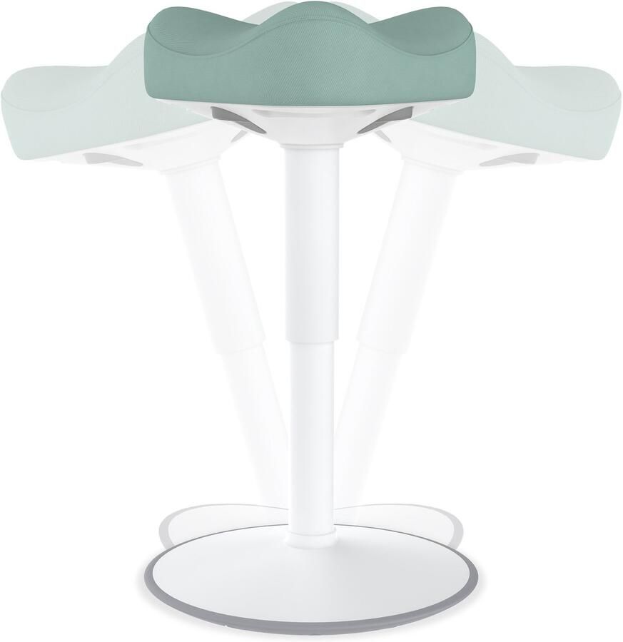 NAIZY Kantoorkruk Ergonomische Driehoek Staande Kruk 47-65 cm Hoogte Verstelbare Werkkruk 360° Kantelbare Wiebelkruk Hoge Dichtheid Spons Werkkruk voor Thuis & Kantoor Groen