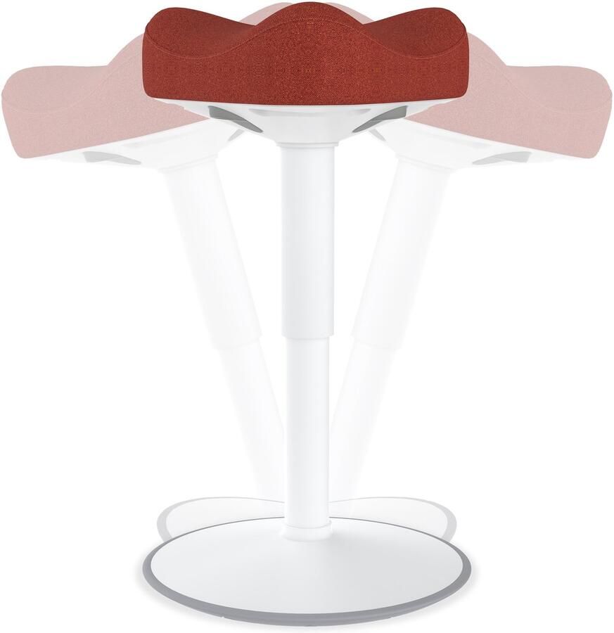 NAIZY Kantoorkruk Ergonomische Driehoek Staande Kruk 47-65 cm Hoogte Verstelbare Werkkruk 360° Kantelbare Wiebelkruk Hoge Dichtheid Spons Werkkruk voor Thuis & Kantoor Oranje