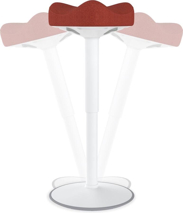 NAIZY Kantoorkruk Ergonomische Driehoek Staande Kruk 57-82 cm Hoogte Verstelbare Werkkruk 360° Kantelbare Wiebelkruk Hoge Dichtheid Spons Werkkruk voor Thuis & Kantoor Oranje