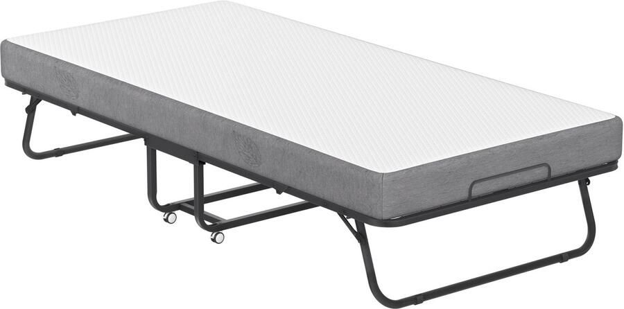 Aufun Opvouwbaar bed Logeerbed bedframe met 13 cm dikke matras Opvouwbaar bedframe bed tot 200 kg 97 x 200 cm