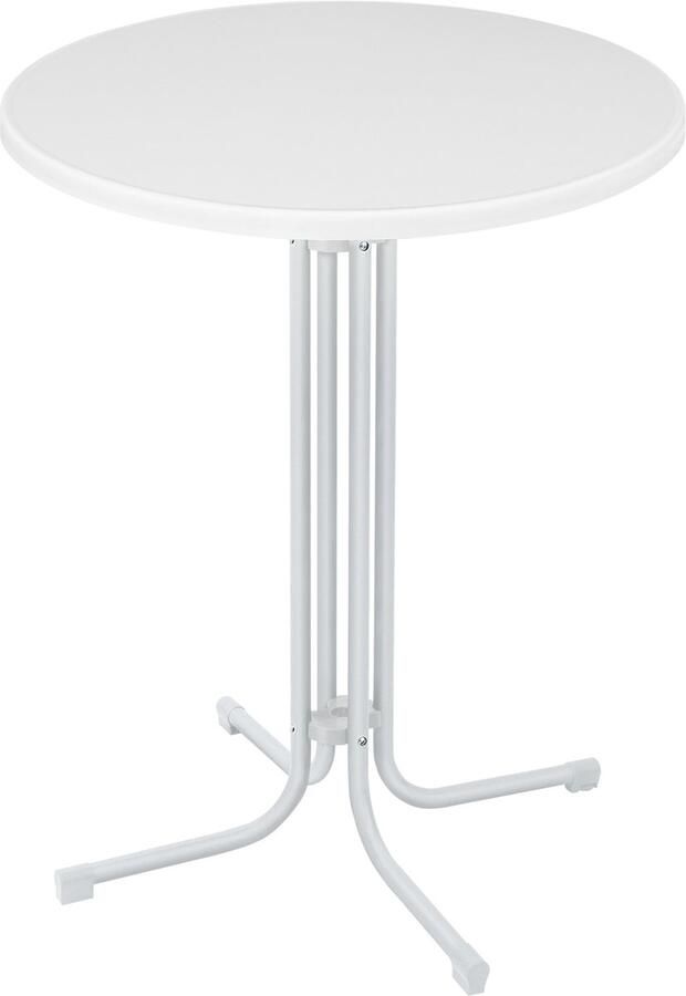 Aufun Statafel inklapbare bistrotafel diameter 80 cm klaptafel van aluminium rond 110 cm hoog bartafel eenvoudige montage voor buiten en binnen Wit