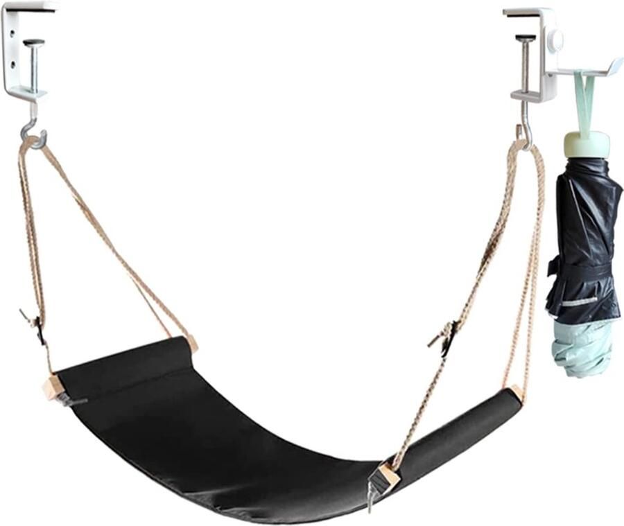 Auoinge Linnen Voetensteun Hangmat Verstelbare Mini Voetensteun Standaard Onder Bureau voor Thuis en Kantoor