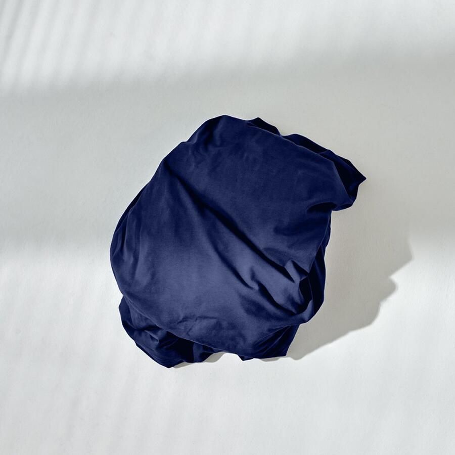 Auping Jersey 235 hoeslaken voor matras 180 200 x 200 210 220 cm Donkerblauw Biologisch katoen - Foto 2