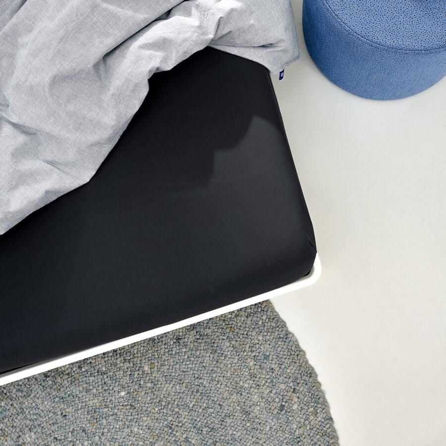 Auping Jersey 235 hoeslaken voor matras 180 200 x 200 210 220 cm Zwart Biologisch katoen