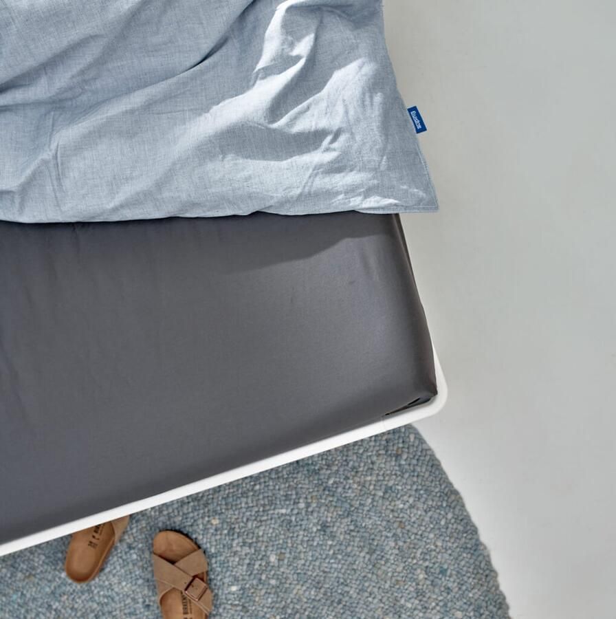 Auping Satin 300 hoeslaken voor matras 160 x 200 cm Antraciet Katoen