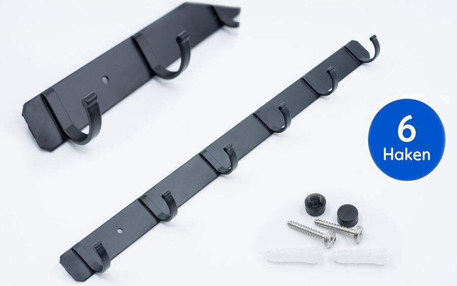 Auravista RVS Kapstok 6 Haken Industriële Wandkapstok voor Jassen en Accessoires Duurzaam Roestvrij Staal Modern Design