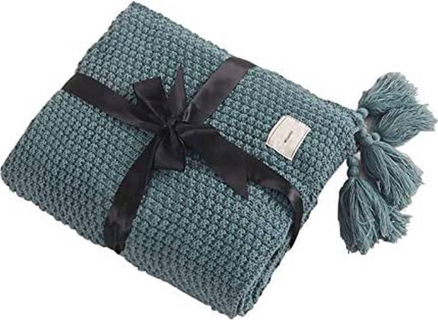 AUSTINCIAGA Deken Van Gebreid Plaid Bank Sprei Tafelkleed Sprei Warm Zacht Met Franjes Handgemaak Voor Strand Picknick Alle Seizoenen- bruin