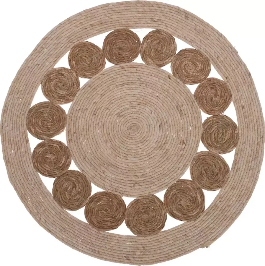 AutentiQ Gevlochten vloerkleed Rond 80 cm Creme naturel