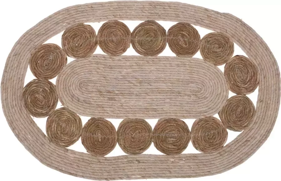 AutentiQ Vloerkleed Vloermat Gevlochten Ovaal 80 x 50cm