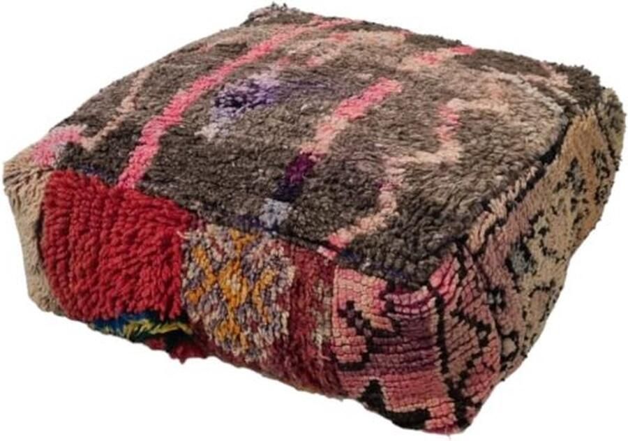 Authentiekevloerkleden.nl Berber poef Vintage poef 025 vloerkussen zonder vulling zitzak uit Marokko