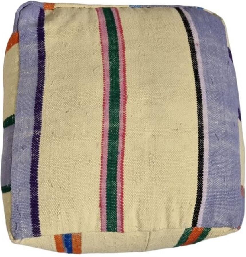 Authentiekevloerkleden.nl Marokkaanse vintage poef zit kussen zonder vulling- Berber poef poef023 zitzak zitkussen retro poefs oosterse poefen - Foto 2