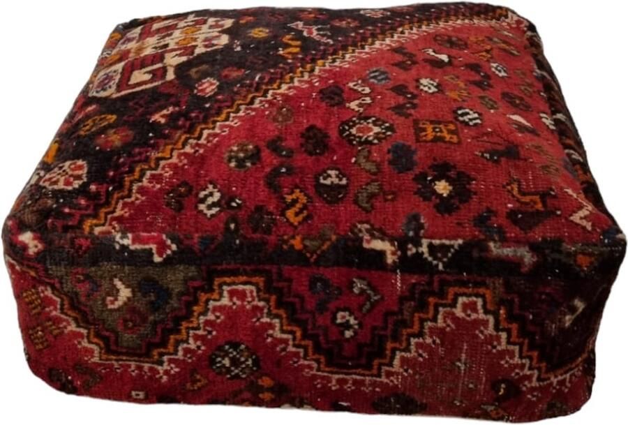 Authentiekevloerkleden.nl Marokkaanse vintage poef zit kussen zonder vulling Berber poef poef017 zitzak zitkussen retro poefs oosterse poefen