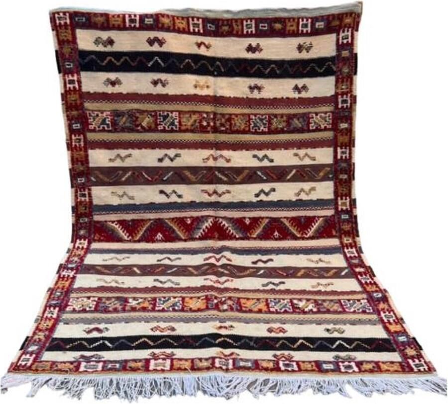 Authentiekevloerkleden.nl Vintage Marrokaans vloerkleed 200 x 141 cm berber tapijt